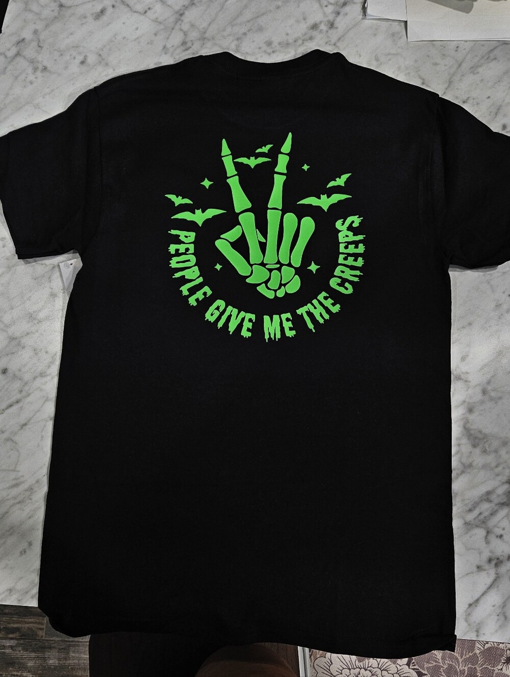 Halloween shirt people give me the creeps popular Lime Green